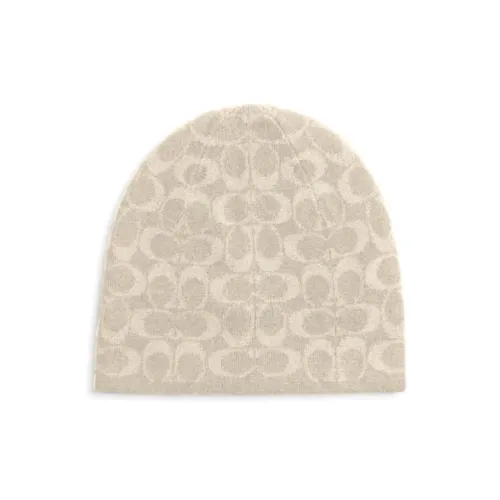 COACH Акрил Овечья шерсть Шапки-бини Унисекс Бежевый