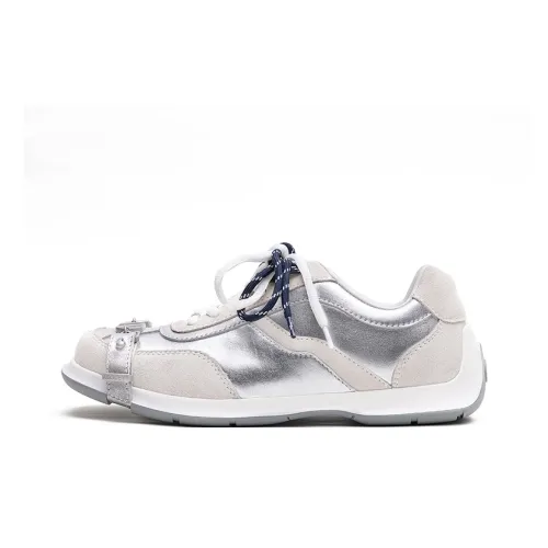 ABCICEY Casual Низкий Топ Белый Серебряный Унисекс