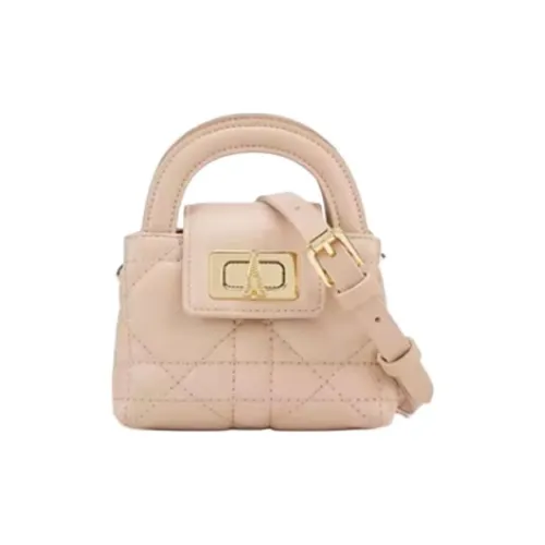 ELLE Сумка через плечо из коровьей кожи мини-сумка для женщин цвет овсяное молоко розовый Барби