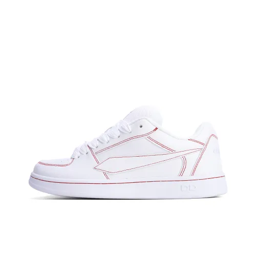 GLO BULL Скейтборд Кроссовки Низкие Белые Красные Шов Унисекс