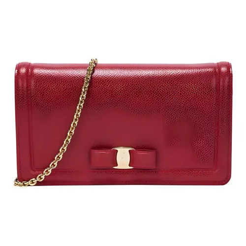 Ferragamo Vara Сумка из коровьей кожи с бантом сумка с цепочкой сумка через плечо женская красная