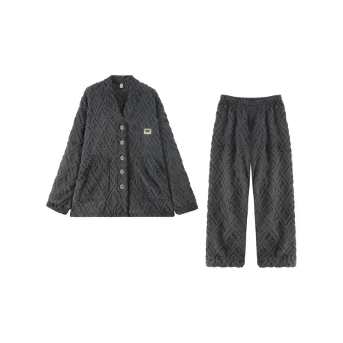 Qiao Ni Tong Пижамный комплект Мужской Темно-серый