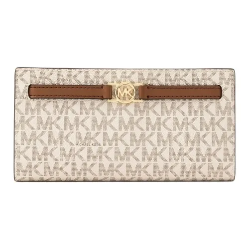 MICHAEL KORS Покрытый холст Кошелек Большой Женский Ванильный Белый