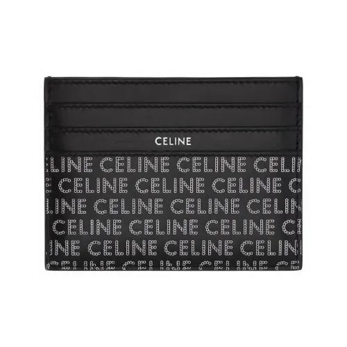 Celine Телячья кожа Держатель для карт Держатель для карт Мужской Черный