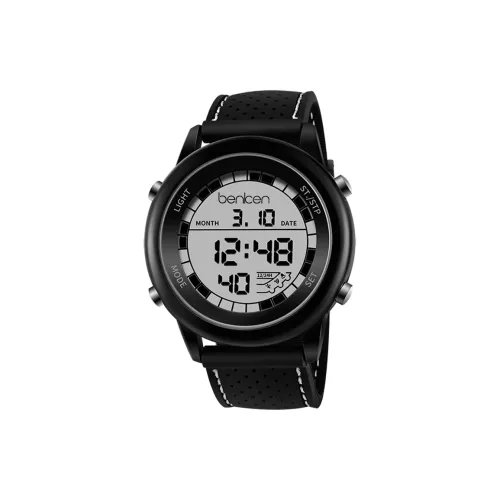 BENKEN Электронные Механические Часы Силиконовый Ремешок Мужские Часы Черный Циферблат