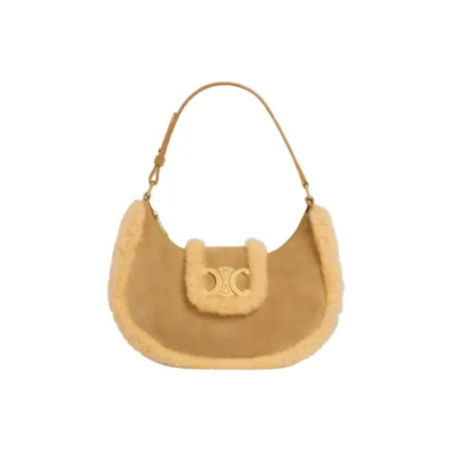 CELINE AVA Triomphe Коровья кожа Одно плечо Сумка Средний Женские Естественный