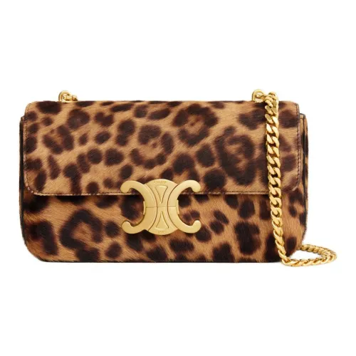 CELINE Сумка через плечо из коровьей кожи женская с леопардовым принтом