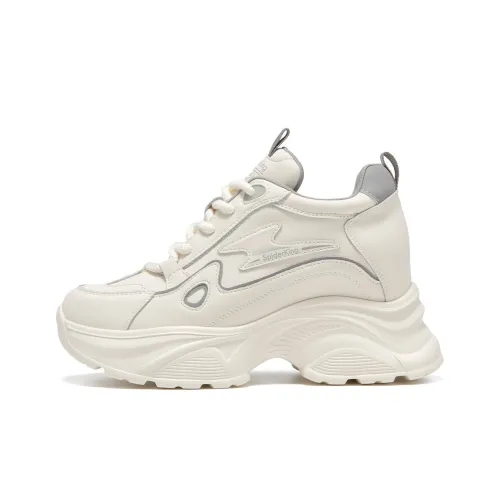 Spider King Slip-Resistant Увеличение Высоты Низкие Кеды Женские Бежево-Серые