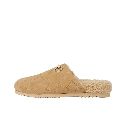 GUCCI Пряжка Horsebit Домашние тапочки Женские Коричневый
