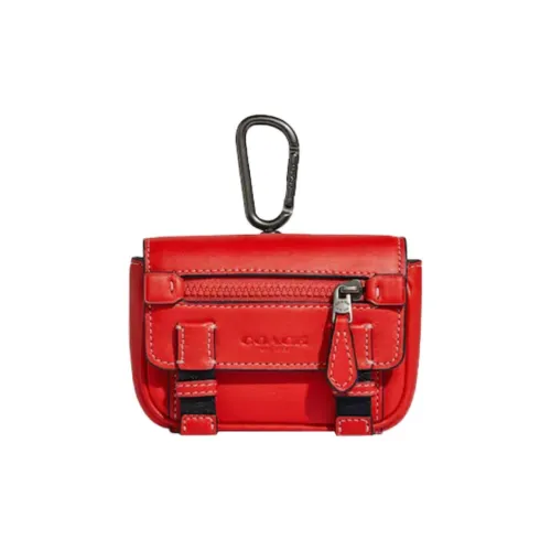 COACH Кожа Брелок для ключей Сумка Аксессуар Мини Мужской Майами Красный
