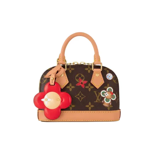 LOUIS VUITTON NANO ALMA Кожа Сумка через плечо Сумка Extra Mini Женская Коричневый и Хаки