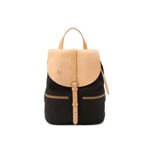 Il Bisonte Canvas Leather Backpack Women's Multicolor