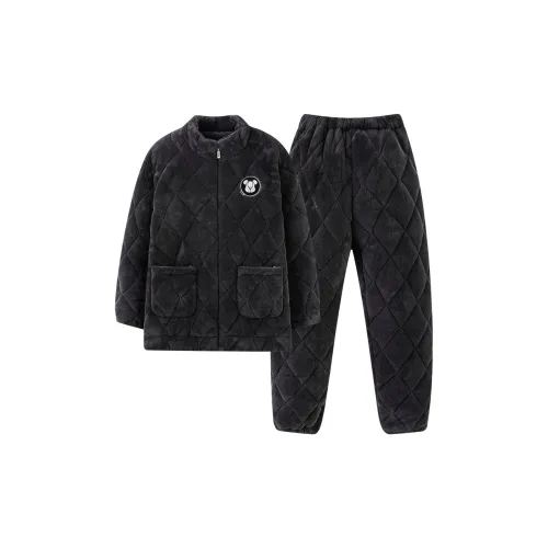 Qiao Ni Tong Пижамный комплект Мужской Темно-серый