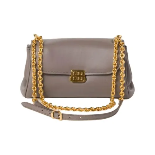 MIU MIU Сумка через плечо из кожи женская серая