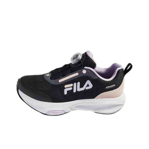 FILA KIDS BOA Slip-resistant Abrasion-resistant Low Top Детская беговая обувь Черный Розовый Подростки