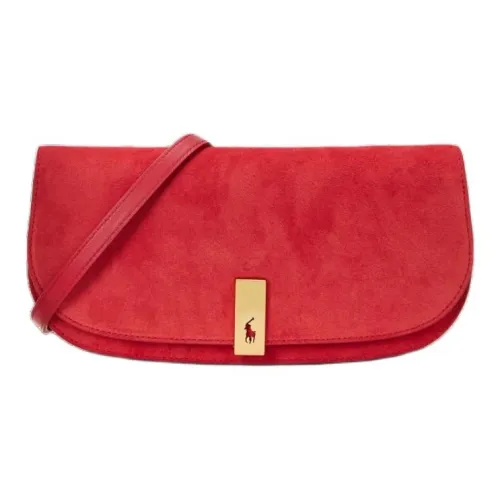 Polo Ralph Lauren Нубук Сумка на плечо Средний Женская Герань Красный