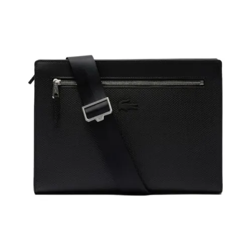 LACOSTE Покрытие Кожа Сумка через плечо Мужская Черная