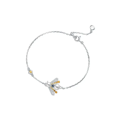 BABYBEI 925 стерлинговое серебро покрытие 18K белым золотом браслеты с жемчужной раковиной женские