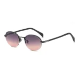 C46 Серебряная оправа с градиентными серо-розовыми линзами