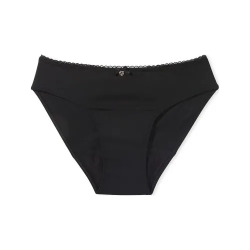 Victoria's Secret Центральная часть By Victoria Гладкий Period Бикини Panty Черное Нижнее белье Женское 1 упаковка Черное