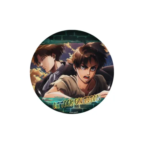 BOOM COMIC Эрен Йегер Levi Ackerman Атака титанов S3 Брушированный Технология Лазерный Значок Levi Значки