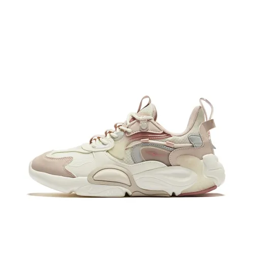 Erke Shock Absorbers Slip-Resistant Low Top Training Running Shoes Unisex White Pink Эрке Шок Абсорберз Антислип Низкий Топ Тренировочные Беговые Кроссовки Унисекс Белый Розовый