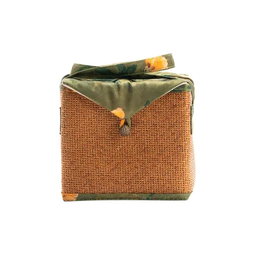 ALOENEY Ротаанг Хранение Сумка Унисекс Зеленый Черный Умбра