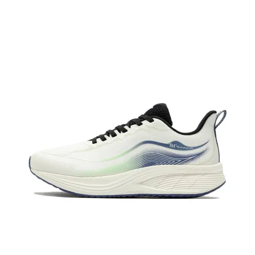 361° Slip-resistant Abrasion-resistant Low Top Casual Running Shoes Men's White Green Blue