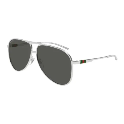 GUCCI Металл Aviator Солнцезащитные очки Унисекс Серебряный