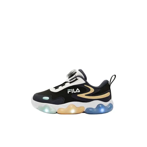 FILA KIDS BOA Slip-resistant Abrasion-resistant Low Top Детские повседневные туфли Черный Синий Для детей 3-7 лет
