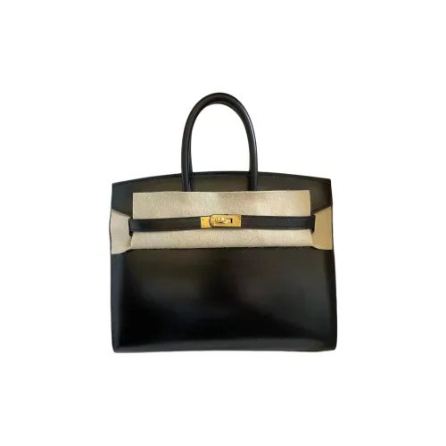 HERMES Birkin Кожа Box Сумка Birkin Сумка Стандартная Женская Черная