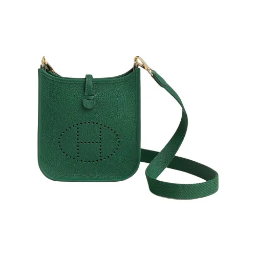 HERMES Evelyne Clemence Коровья кожа Evelyn Сумка через плечо Мини Женская Средний зеленый