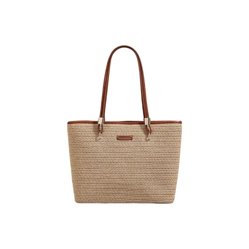 PESASRIE Плетеная сумка через плечо стандартная женская коричневая