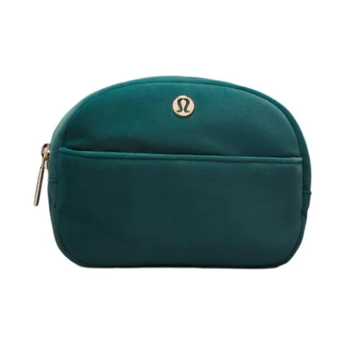 Lululemon Велюр Клатч Мини Унисекс Шторм Зеленый Золото Металл