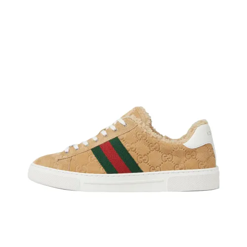 GUCCI Ace Low Топ Скейтборд Кроссовки 4,5 см Женские Бежевые