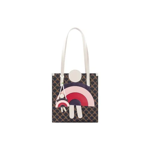 WANACCESSORY Сумка Tote из ПВХ Сумка через плечо среднего размера Женская с монограммой Золотисто-коричневый