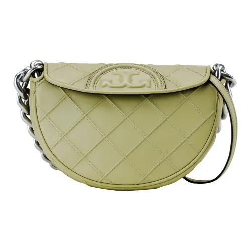 TORY BURCH Fleming Sheepskin Crossbody Bag Shoulder Bag Mini Women's Olive Green TORY BURCH Fleming Овчина Сумка через плечо Сумка на плечо Мини Женская Оливково-зеленая
