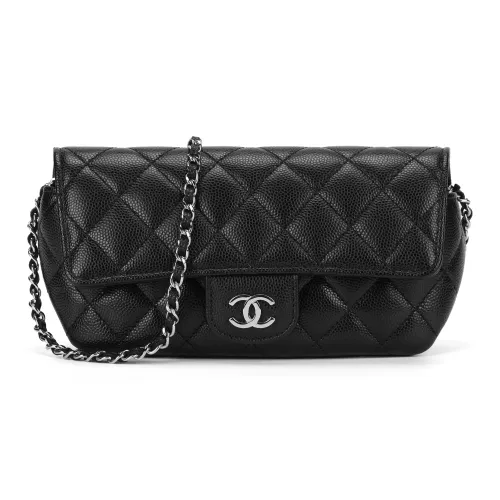 CHANEL Чехол для телефона из телячьей кожи коробка для хранения сумка через плечо чехол для очков женский черный