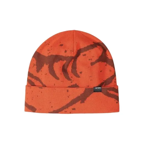 Arcteryx Хлопок Шапки-бини Унисекс Секвойя Красный