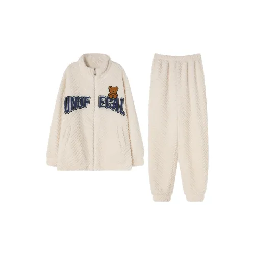 ROUKEER Пижамный комплект Женский Белый