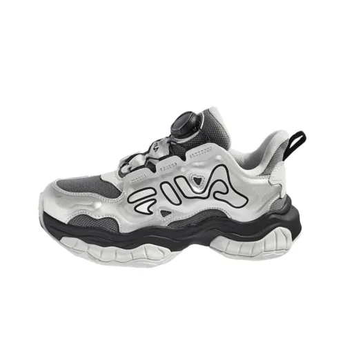 FILA KIDS BOA Slip-resistant Abrasion-resistant Low Top Детская беговая обувь Серебристо-серый Подростки