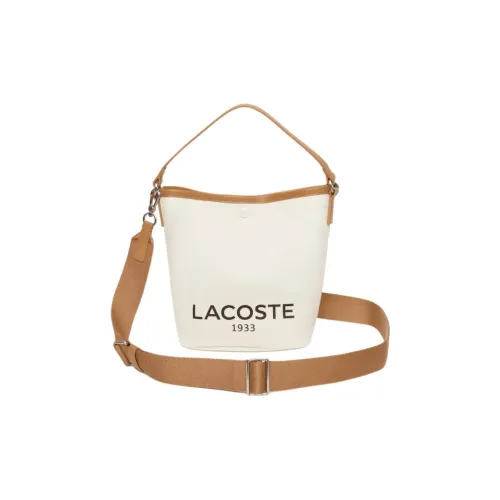 Сумка-ведро из хлопка с логотипом LACOSTE сумка через плечо сумка для ноутбука женские бежевый и коричневый