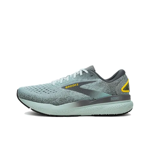 Беги Кроссовки Brooks Ghost 16 Низкий Верх Светло-Зеленый/Серый Унисекс