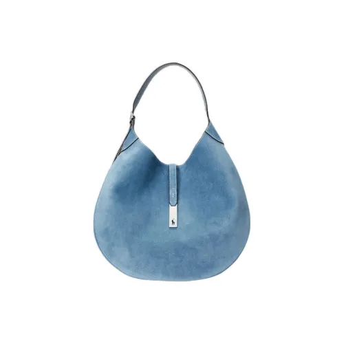 Polo Ralph Lauren Polo ID Нубук Сумка Сумка через плечо Большая Женская Синяя