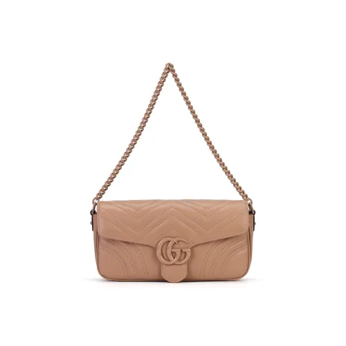 GUCCI GG Marmont Quilted Кожа Сумка через плечо Сумка на плечо Женская Розовая