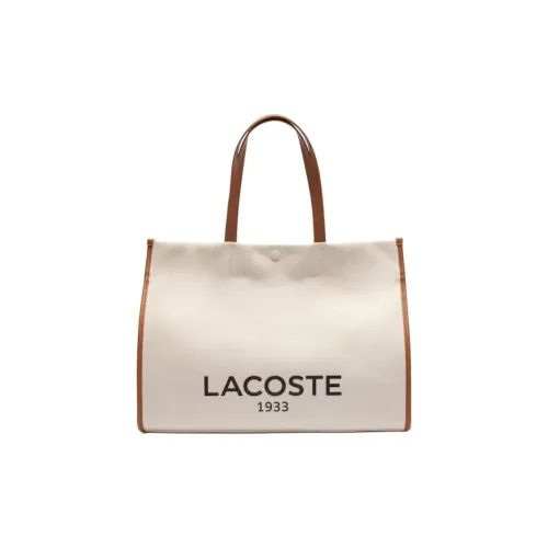 LACOSTE Хлопок Тоут Сумка Сумка для покупок Сумка Большая Унисекс Бежевая и Коричневая