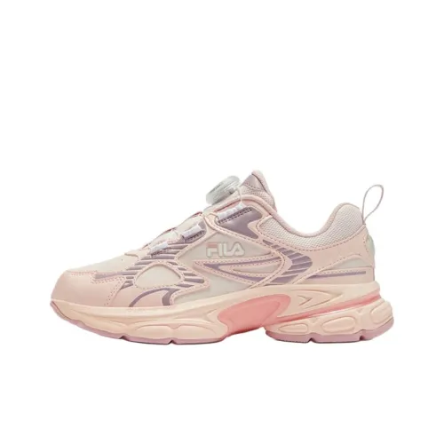 FILA KIDS BOA Pegasus Slip-resistant Abrasion-resistant Low Top Детская беговая обувь Розовый Фиолетовый Подростки
