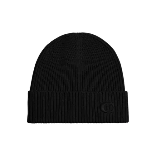 COACH Sheepskin Beanies Unisex Black