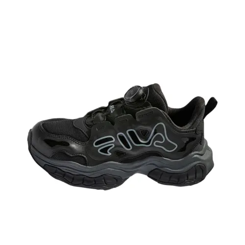 FILA KIDS BOA Устойчивый к истиранию Отскок Амортизация Низкий Топ Детская Беговая Обувь Черный Подростки