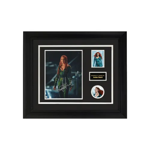 Three For Аквамен Амбра Heard Подписанная Фото Включает SA Сертификат Рамка для Фильма Переплетенные Продукты